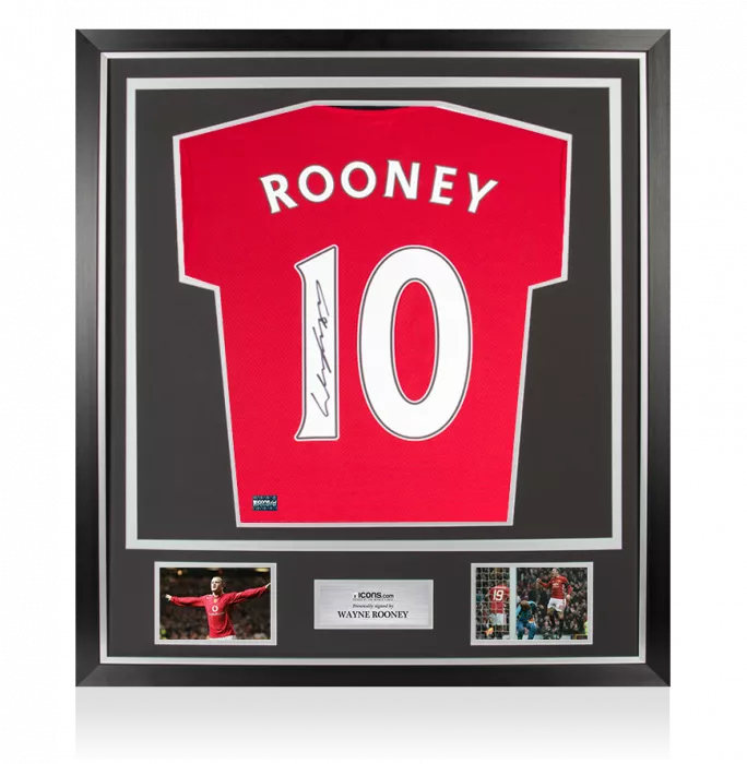 Wayne Rooney Back Signed Manchester United 2019-20 Home Shirt In Classic Frame