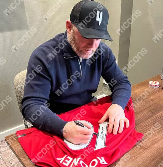 Wayne Rooney Back Signed Manchester United 2019-20 Home Shirt