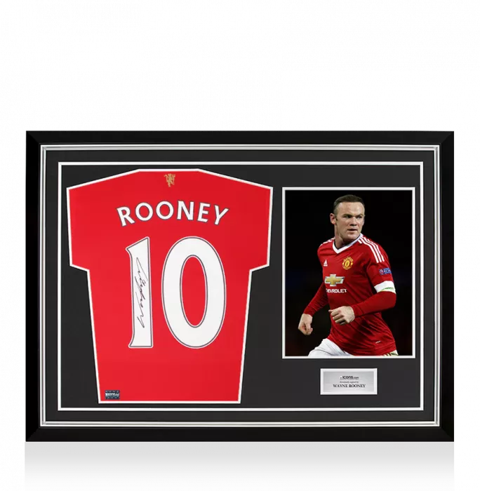 Wayne Rooney Back Signed Manchester United 2021-22 Home Shirt In Hero Frame: Option 1