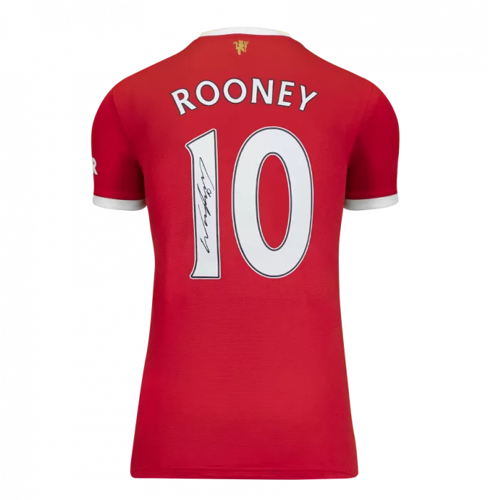 Wayne Rooney Back Signed Manchester United 2021-22 Home Shirt