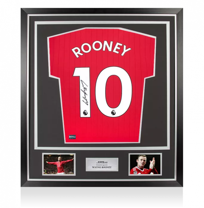 Wayne Rooney Back Signed Manchester United 2022-23 Home Shirt In Classic Frame
