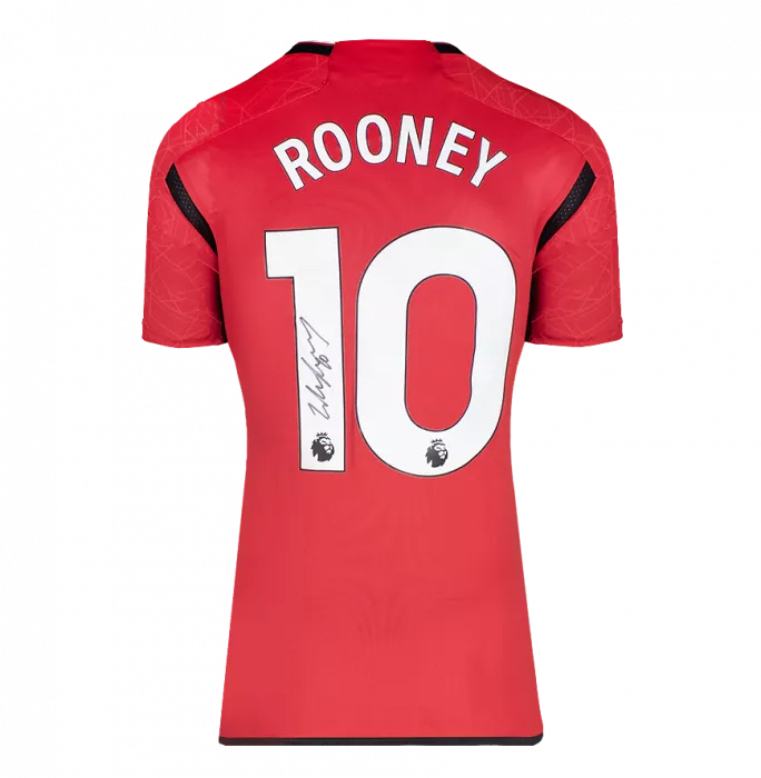 Wayne Rooney Back Signed Manchester United 2023-24 Home Shirt In Classic Frame