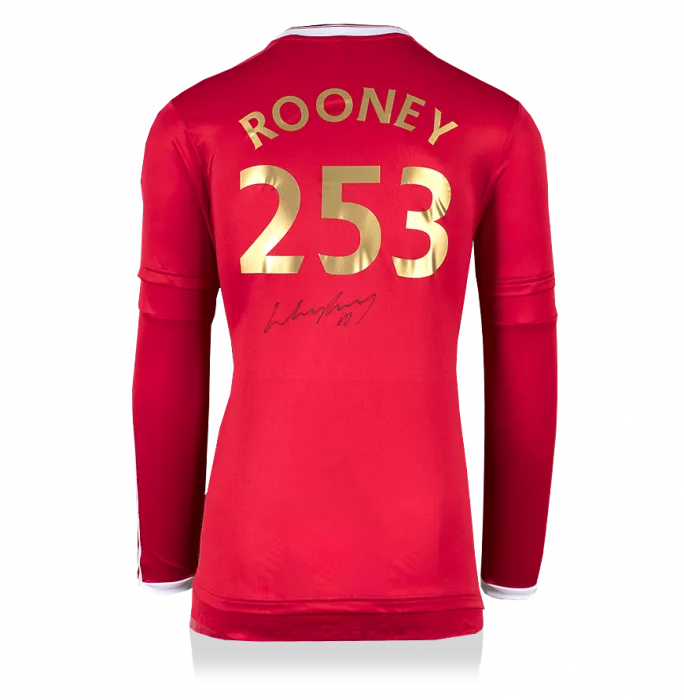 Wayne Rooney Back Signed Manchester United Home Shirt: 253 Goals Special Edition