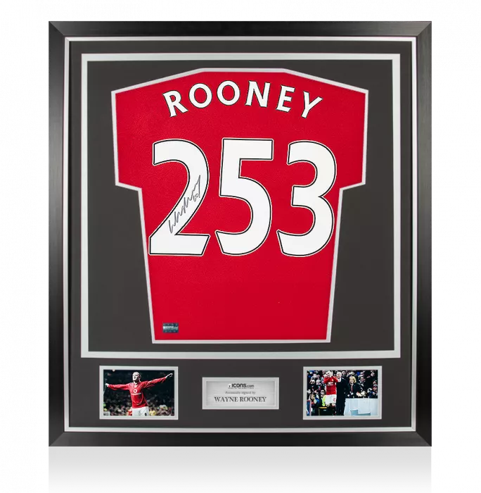 Wayne Rooney Back Signed Manchester United Home Shirt In Classic Frame: Record Goalscorer Special Edition