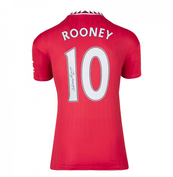 Wayne Rooney Back Signed Modern Manchester United Home Shirt In Classic Frame