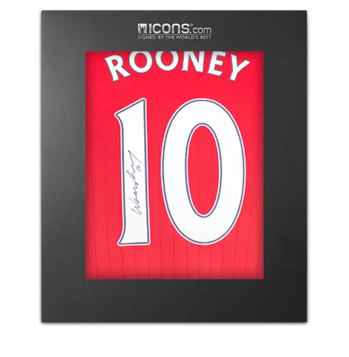 Wayne Rooney Back Signed Modern Manchester United Home Shirt In Deluxe Packaging