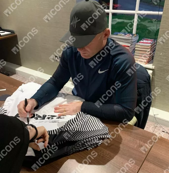 Wayne Rooney Front Signed Derby County 2019-20 Home Shirt In Hero Frame: Option 1