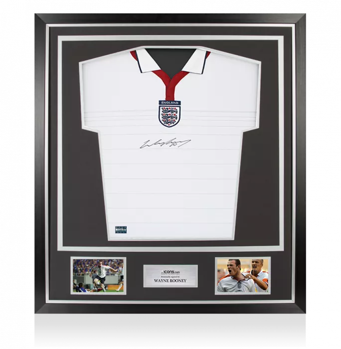 Wayne Rooney Front Signed England 2004 Home Shirt In Classic Frame