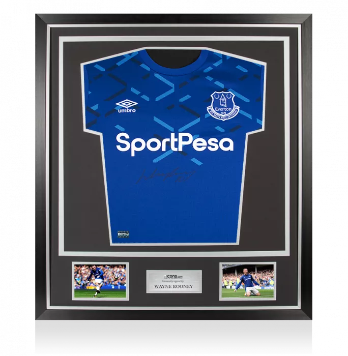Wayne Rooney Front Signed Everton 2019-20 Home Shirt In Classic Frame