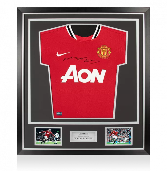 Wayne Rooney Front Signed Manchester United 2011-12 Home Shirt In Classic Frame
