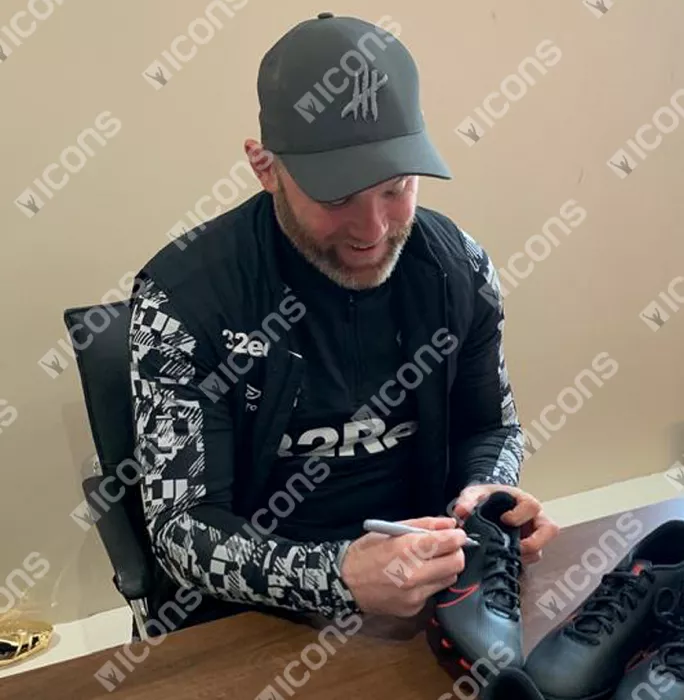 Wayne Rooney Signed Black And Red Nike Mercurial Vapor Boot