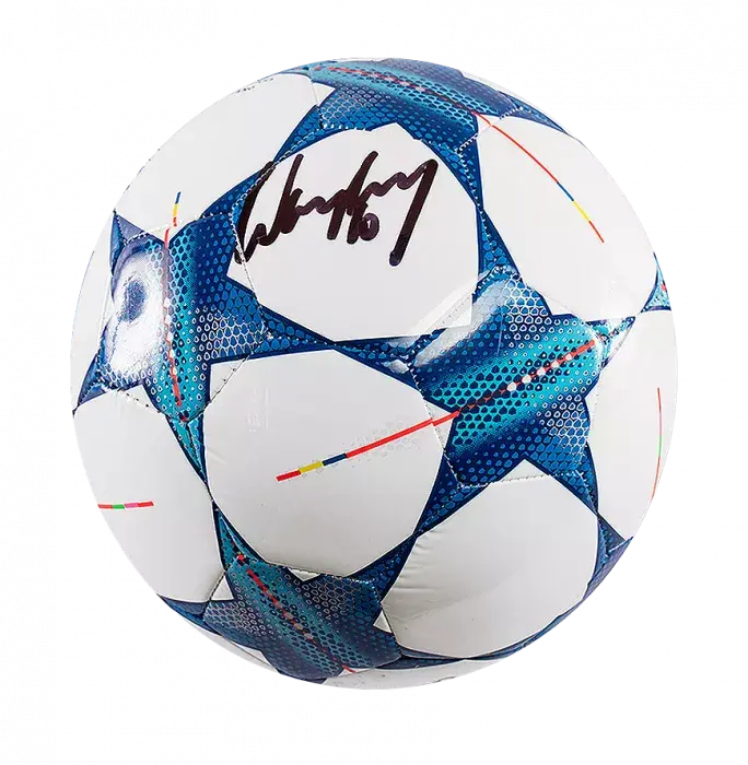 Wayne Rooney Signed Blue UEFA Champions League Football