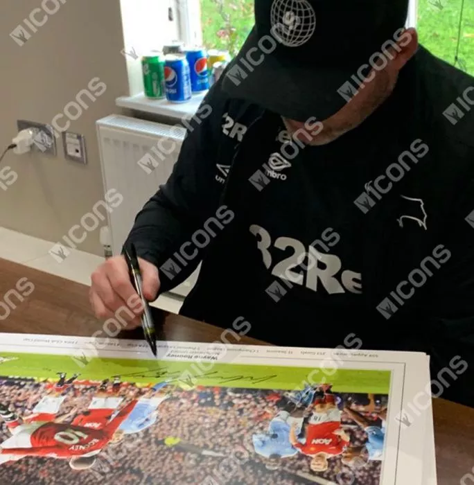 Wayne Rooney Signed Large Manchester United Photo