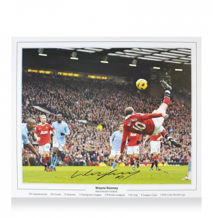 Wayne Rooney Signed Large Manchester United Photo