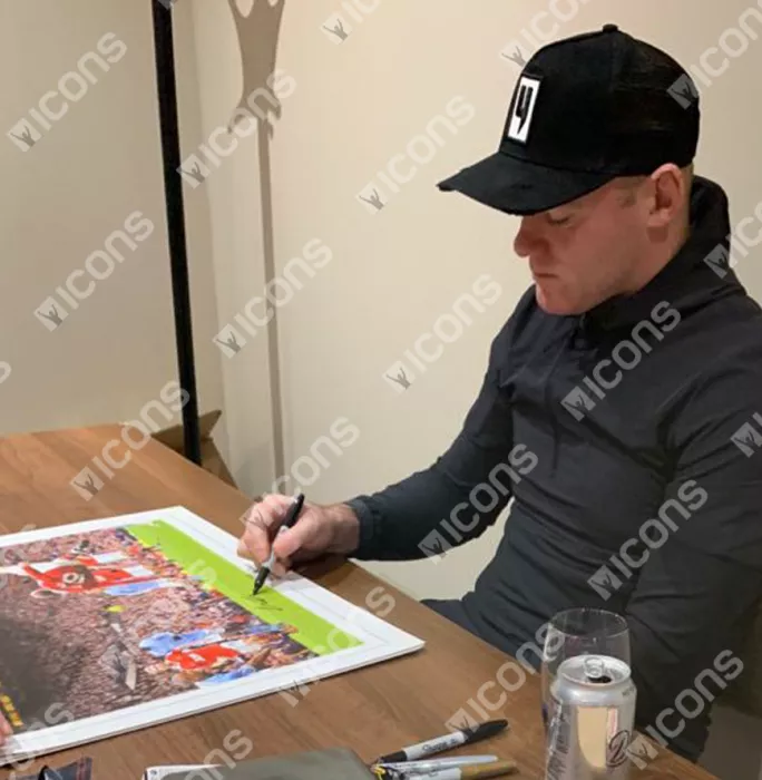 Wayne Rooney Signed Large Manchester United Photo: Iconic Overhead Kick Goal Vs Manchester City