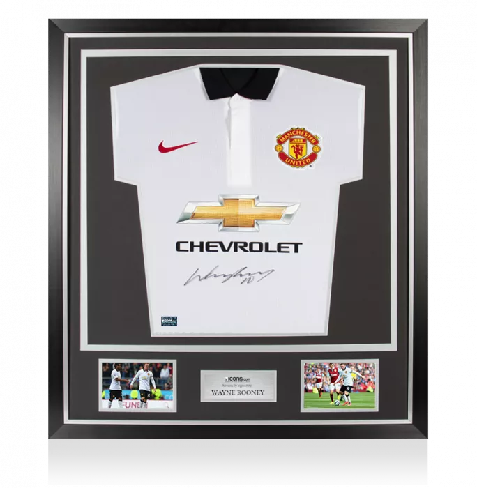 Wayne Rooney Signed Manchester United 2014-15 Away Shirt In Classic Frame