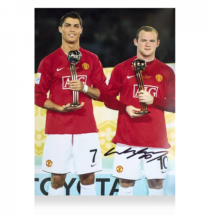 Wayne Rooney Signed Manchester United Photo: 2008 FIFA Club World Cup Golden Ball Winner