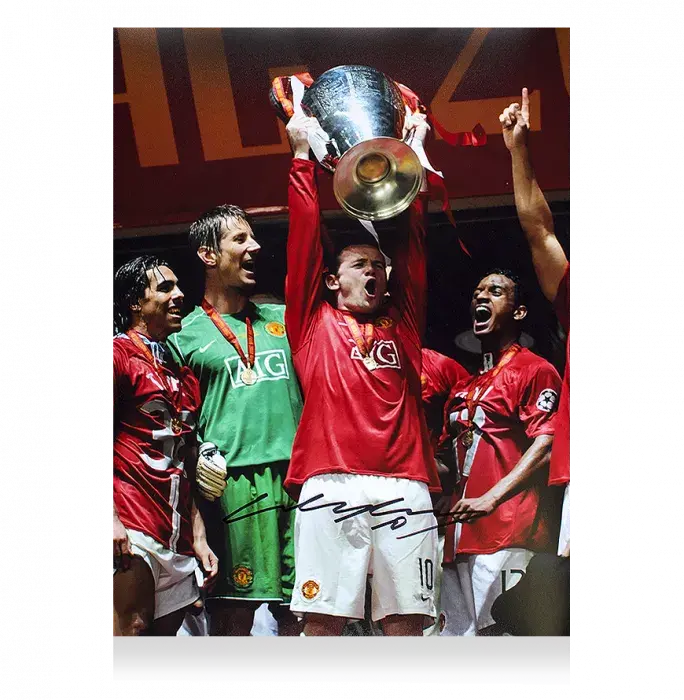 Wayne Rooney Signed Manchester United Photo: 2008 UEFA Champions League Winner