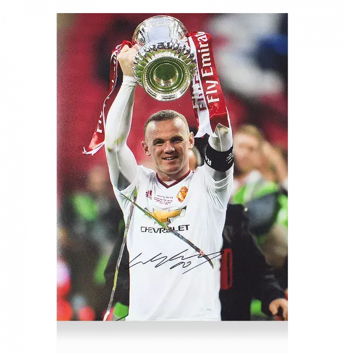 Wayne Rooney Signed Manchester United Photo: 2016 FA Cup Winner
