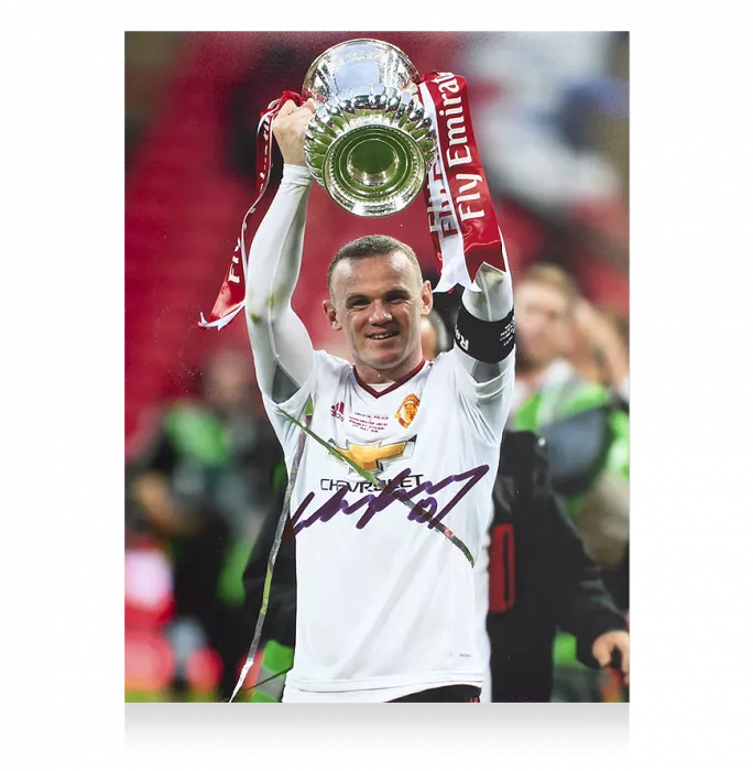 Wayne Rooney Signed Manchester United Photo: FA Cup Winner