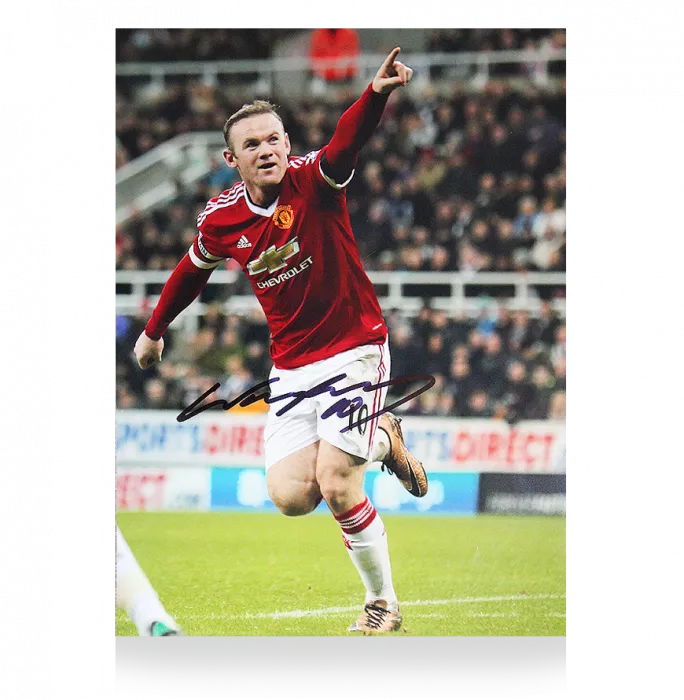 Wayne Rooney Signed Manchester United Photo: Goal Vs Newcastle United
