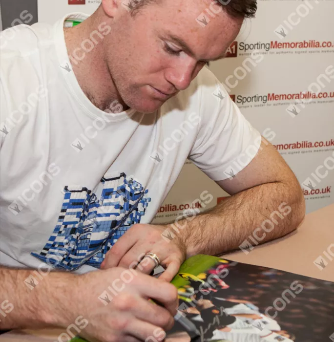 Wayne Rooney Signed Manchester United Photo: Halfway Line Goal Vs West Ham United