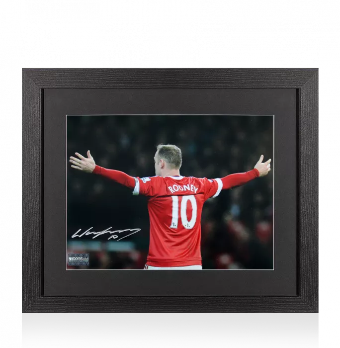 Wayne Rooney Signed Manchester United Photo In Black Wooden Frame: Fans' Favourite