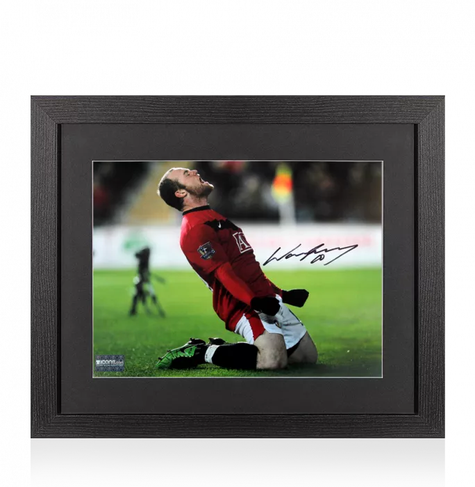 Wayne Rooney Signed Manchester United Photo In Black Wooden Frame: Red Devil