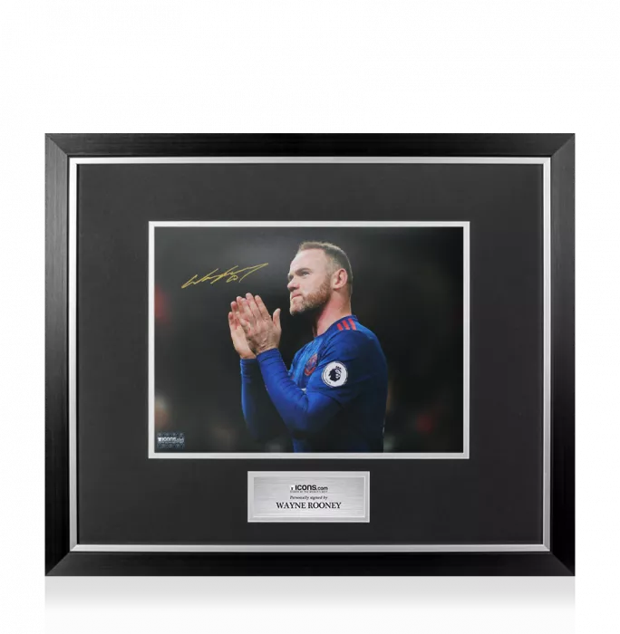 Wayne Rooney Signed Manchester United Photo In Premium Photo Frame: Hand Clap Celebration