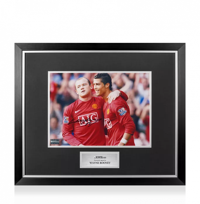 Wayne Rooney Signed Manchester United Photo In Premium Photo Frame