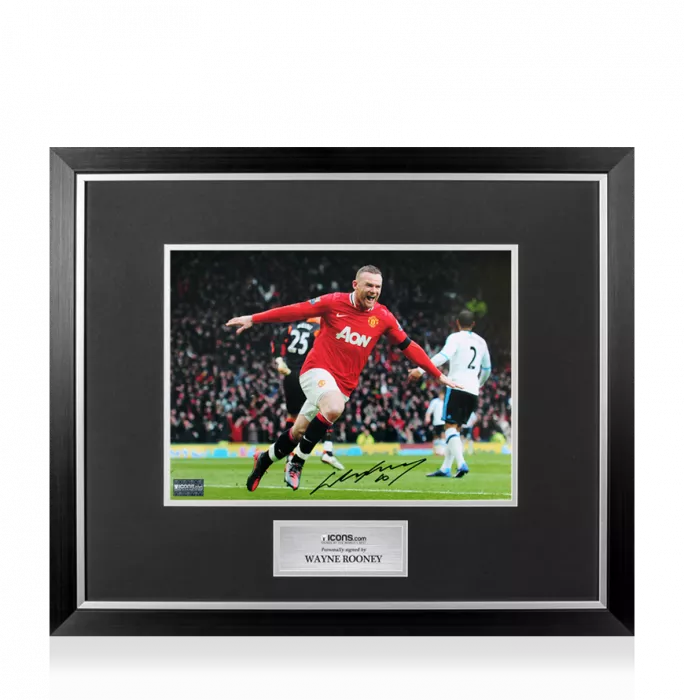 Wayne Rooney Signed Manchester United Photo In Premium Photo Frame: Goal Vs Liverpool FC