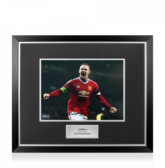 Wayne Rooney Signed Manchester United Photo In Premium Photo Frame: United Legend