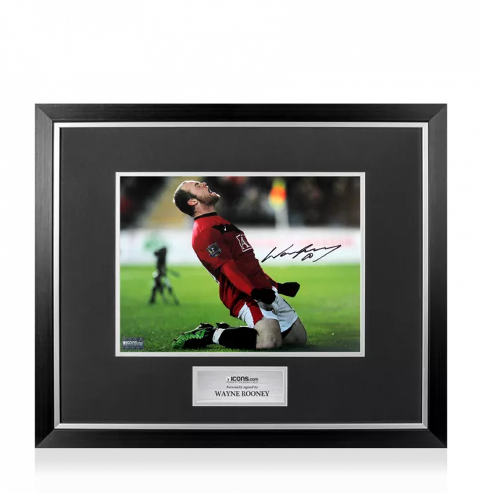 Wayne Rooney Signed Manchester United Photo In Premium Photo Frame: Red Devil