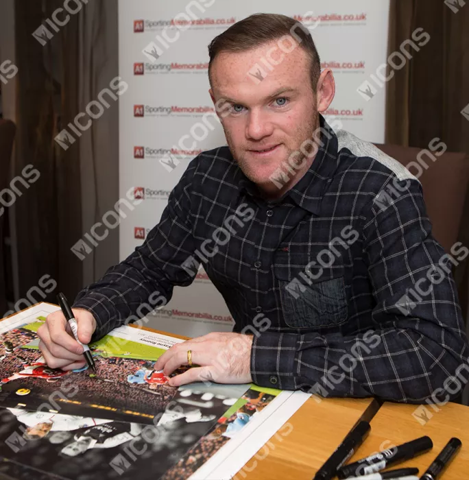 Wayne Rooney Signed Manchester United Photo: Overhead Kick Vs Manchester City (16 X 12 Inch)
