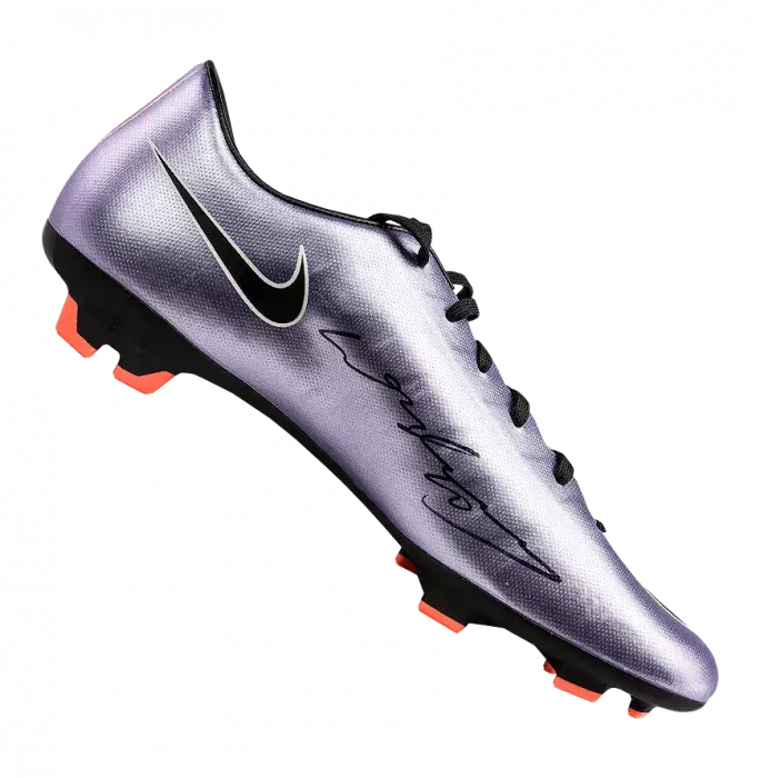 Wayne Rooney Signed Metallic Purple Nike Mercurial Boot