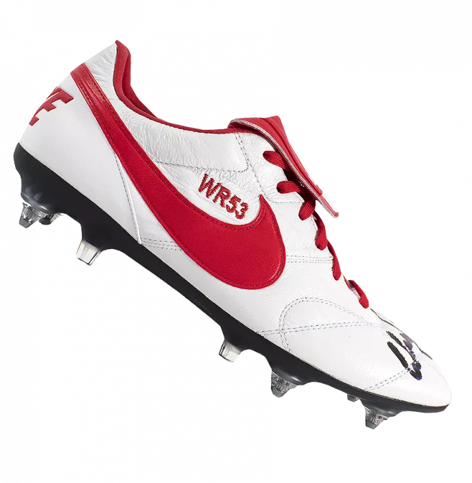 Wayne Rooney Signed Red & White Nike Boot In Acrylic Case: Special Edition "WR53"