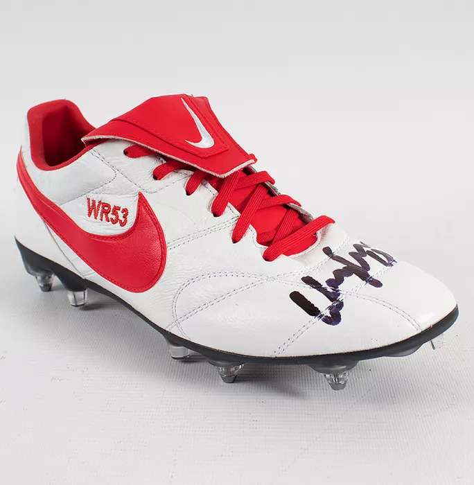 Wayne Rooney Signed Red & White Nike Boot: Special Edition "WR53"