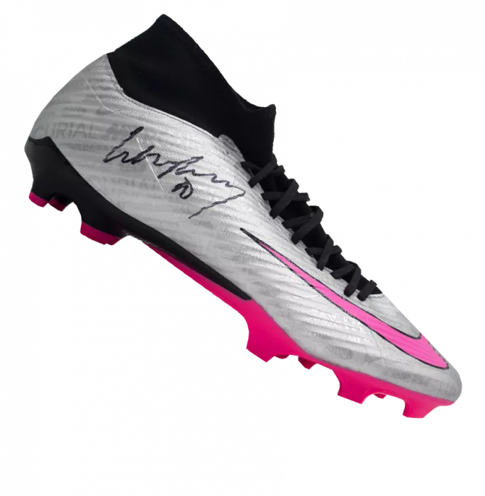Wayne Rooney Signed Silver Nike Mercurial Superfly Boot In Bubble Frame: Option 1