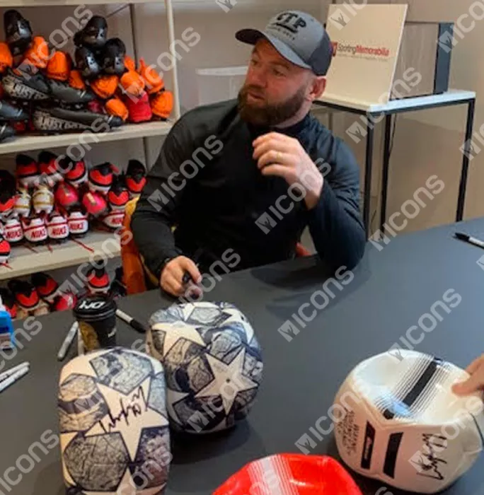 Wayne Rooney Signed UEFA Champions League Football