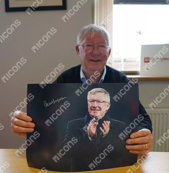 Wayne Rooney & Sir Alex Ferguson Signed Manchester United Photos In Dual Photo Frame