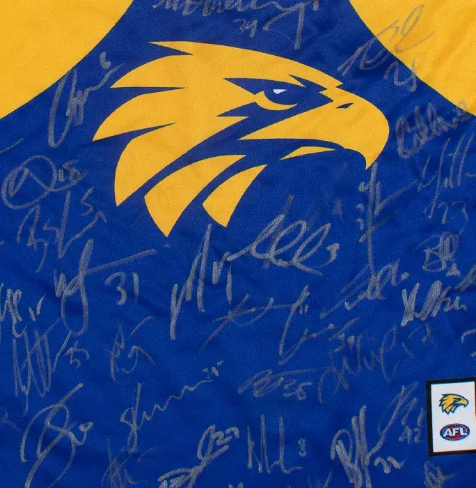 West Coast Eagles Squad Signed 2020 AFL Guernsey