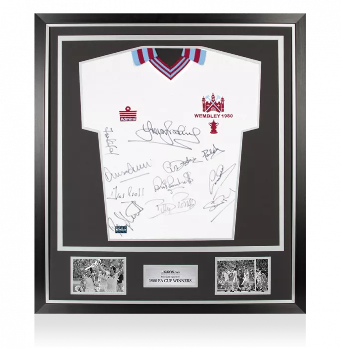 West Ham Multi-Signed 1980 Shirt: FA Cup Final In Classic Frame