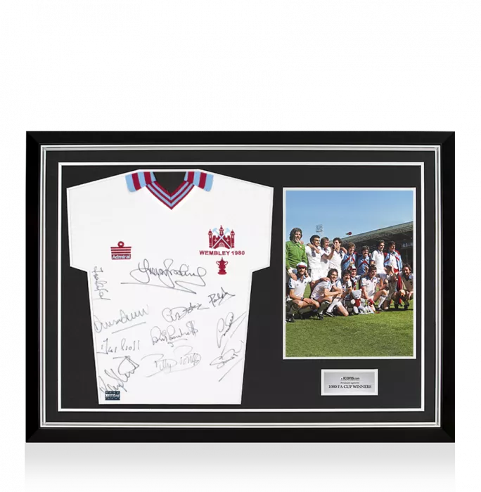 West Ham Multi-Signed 1980 Shirt: FA Cup Final In Hero Frame: Option 1