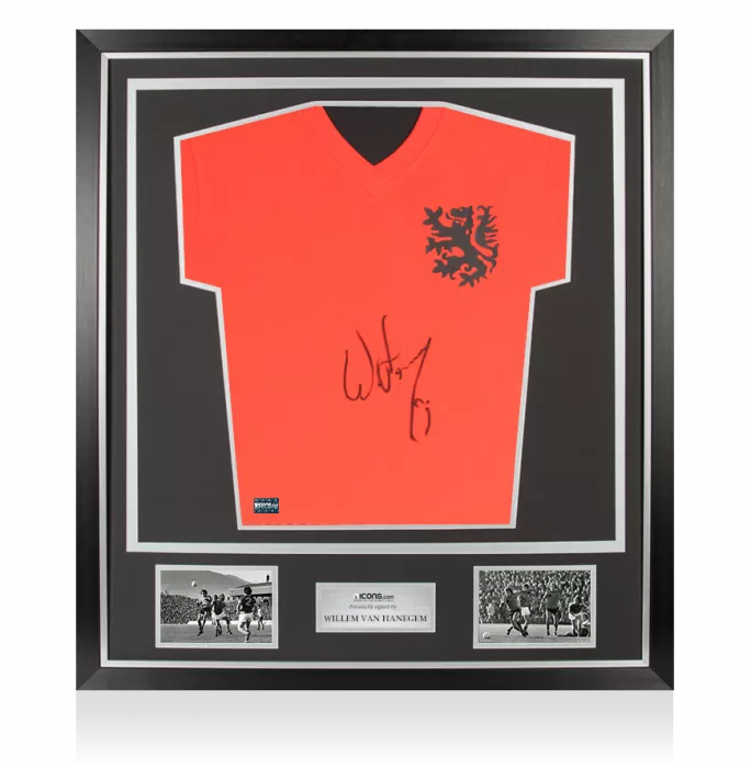 Willem Van Hanegem Front Signed Retro Netherlands Home Shirt In Classic Frame