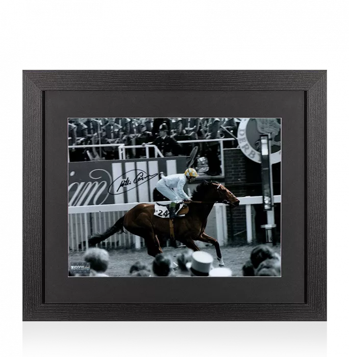 Willie Carson Signed Photo - Horse Racing Legend In Black Wooden Frame