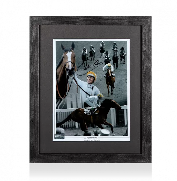 Willie Carson Signed Photo In Black Wooden Frame