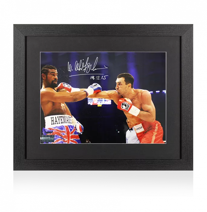 Wladimir Klitschko Signed Photo In Black Wooden Frame: Victory Vs David Haye