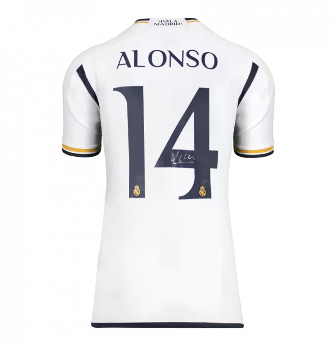 Xabi Alonso Back Signed Modern Real Madrid CF Home Shirt In Hero Frame: Option 1