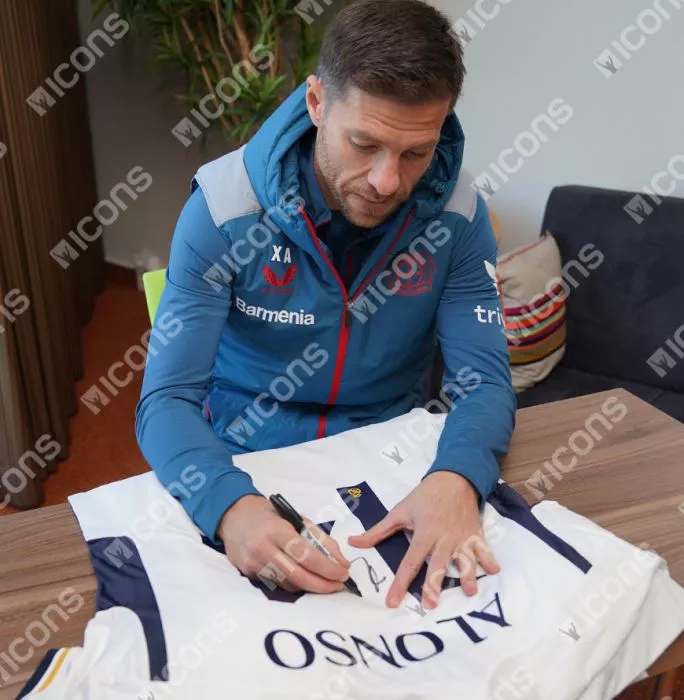 Xabi Alonso Back Signed Modern Real Madrid CF Home Shirt In Hero Frame: Option 1