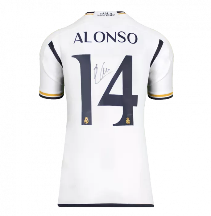 Xabi Alonso Back Signed Modern Real Madrid CF Home Shirt In Classic Frame